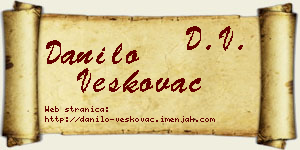 Danilo Veškovac vizit kartica